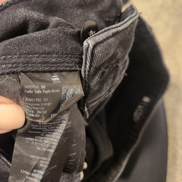 G-Star Lynn Mid Jeans - Black Ripped 26x30 - Picture 7 of 10